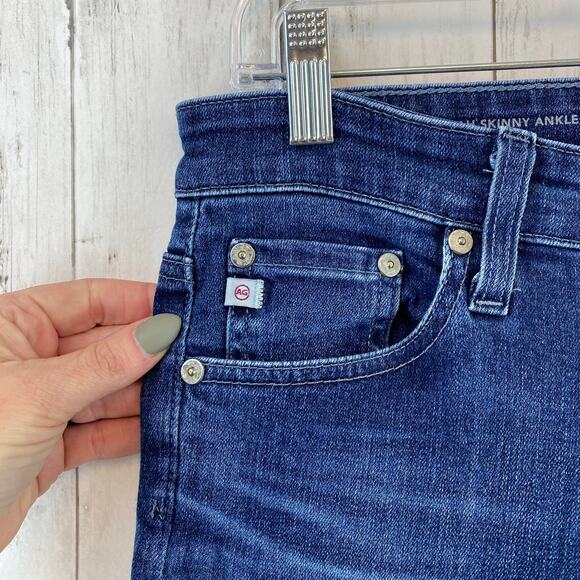 Adriano Goldschmied 4 Years Deep Willow Blue Farrah Skinny Ankle Jeans Size 26R - Picture 4 of 13